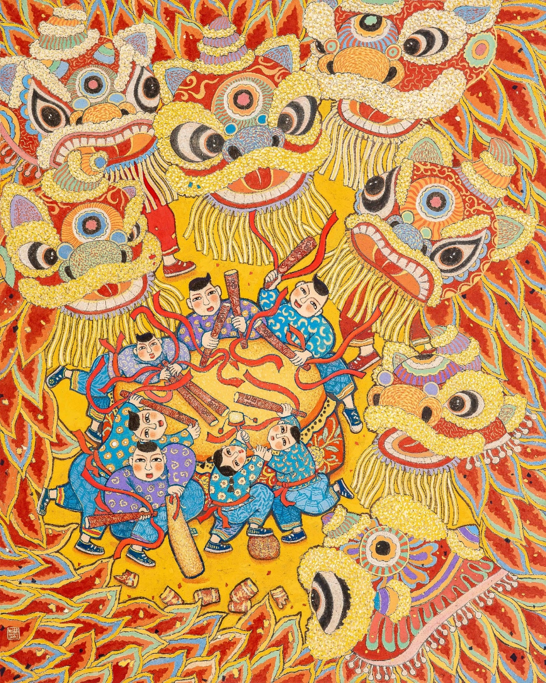 胡红《狮欢童乐闹新春》广西