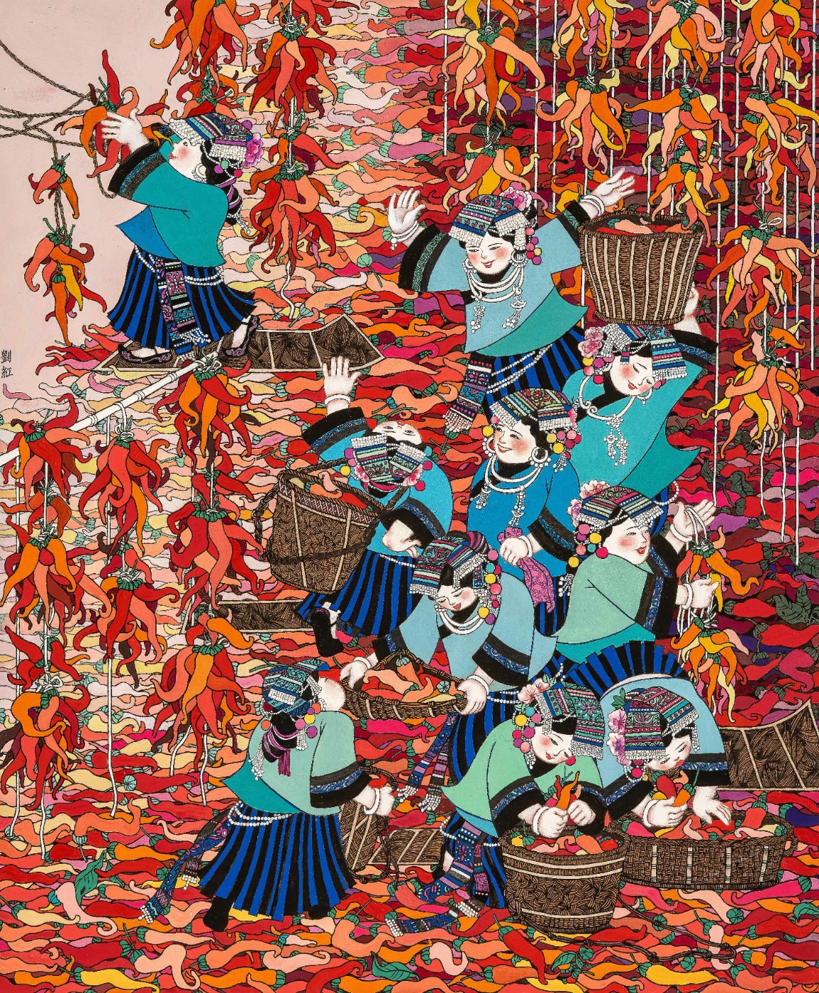 刘红 《辣椒丰收红似火》 云南