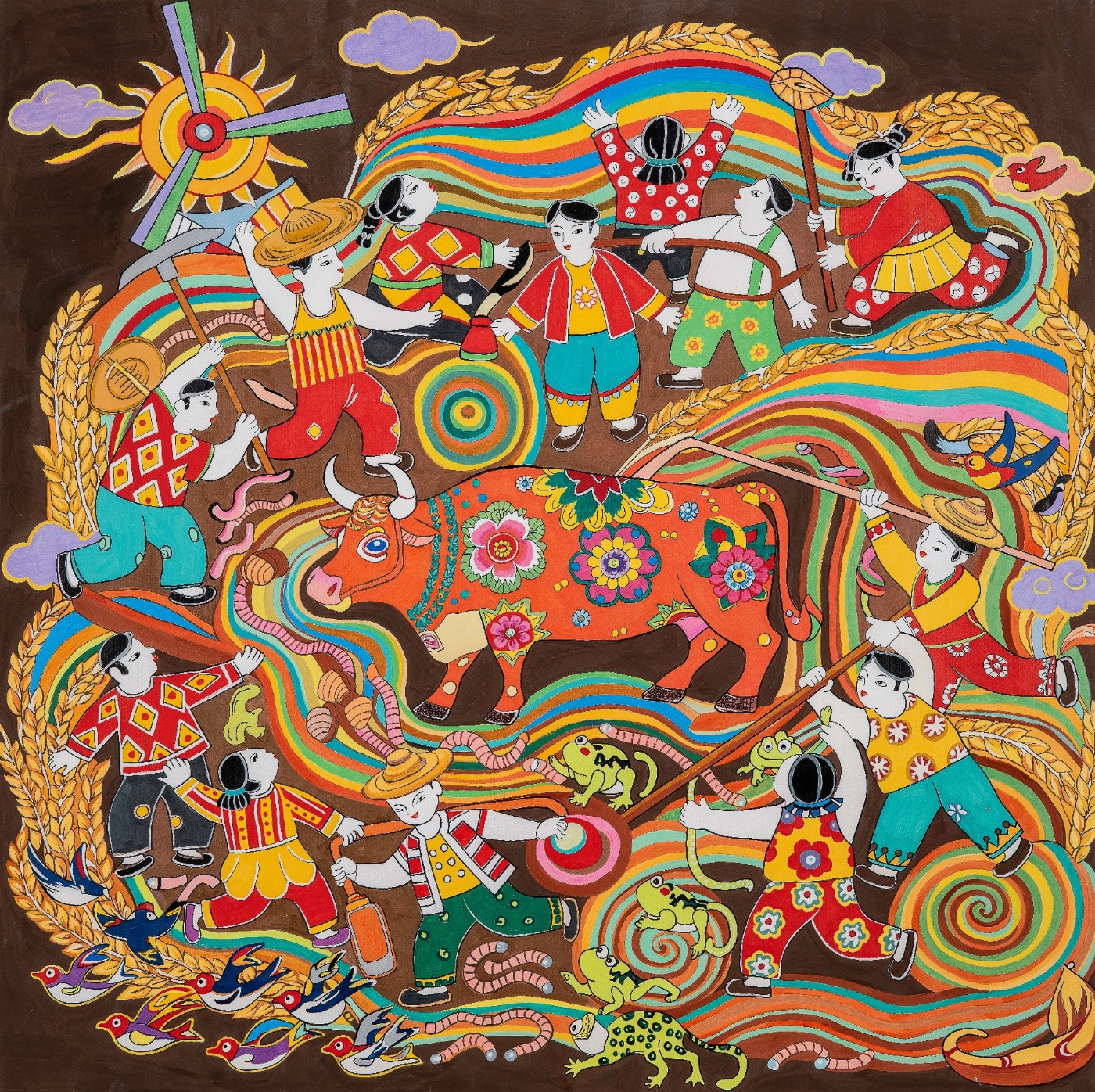 刘园园、任涛《新春牛图》 河南