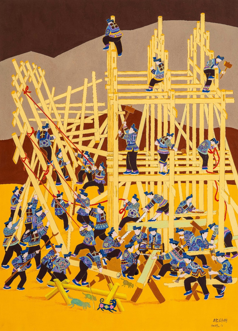 徐尉刚 《过新年立新屋》 江苏