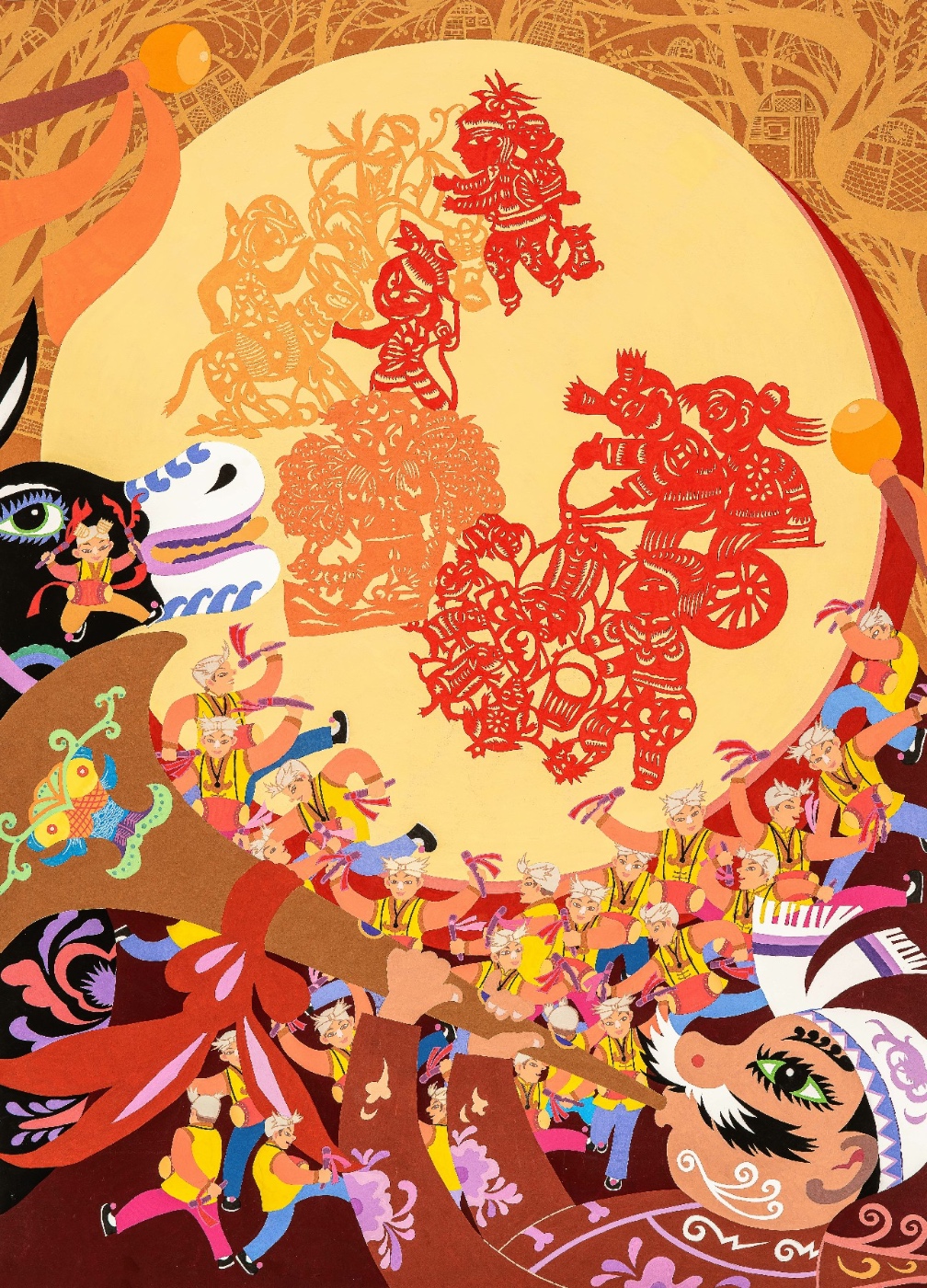 张海鹰 《鼓乐庆丰年》 陕西